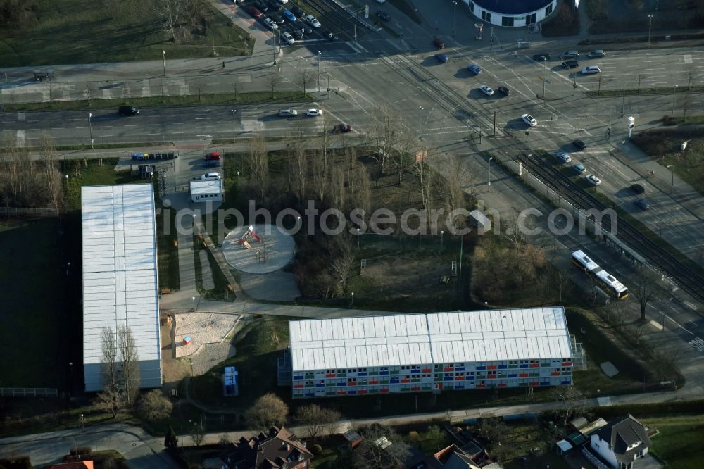 Berlin from above - Refugee - buildings am Blumberger Damm im Stadtteil Marzahn in Berlin in Germany