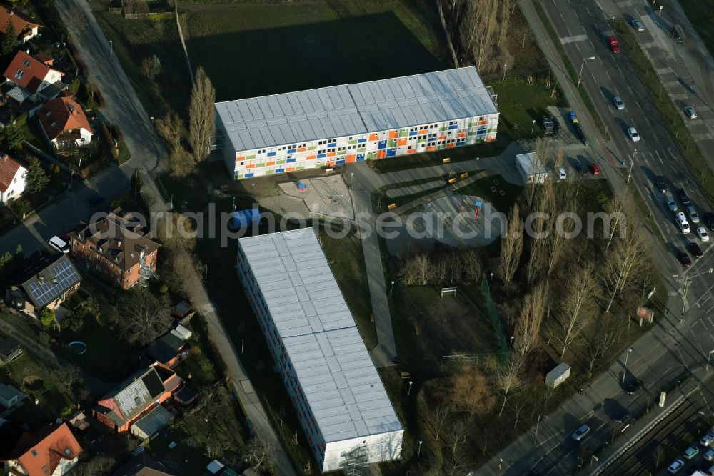 Berlin from above - Refugee - buildings am Blumberger Damm im Stadtteil Marzahn in Berlin in Germany