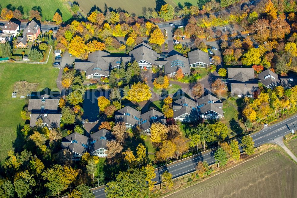 Hamm from the bird's eye view: Refugee - buildings in the former Glunzdorf between Caldenhofer Weg and Ahornallee in Hamm in the state North Rhine-Westphalia