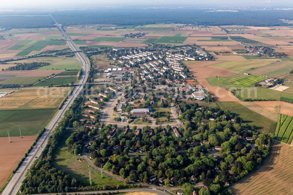 Aerial image Heidelberg - Refugee - buildings Erstaufnahmeeinrichtung of Lanof Baden-Wuerttemberg in the district Patrick-Henry-Village in Heidelberg in the state Baden-Wurttemberg, Germany