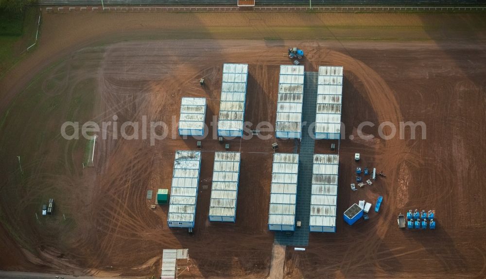 Aerial image Gladbeck - Construction site for the new building of Asylum accommodation buildings in Gladbeck in the state North Rhine-Westphalia