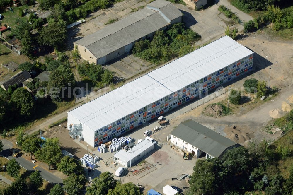 Berlin from above - Refugee - buildings am Hausvaterweg im Stadtteil Falkenberg in Berlin in Germany