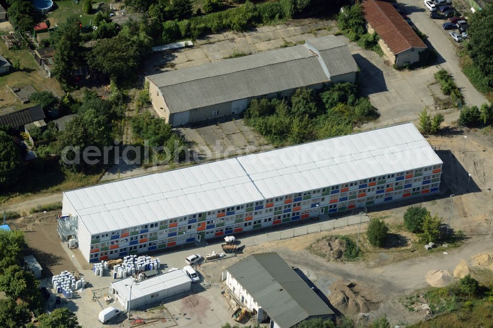 Berlin from the bird's eye view: Refugee - buildings am Hausvaterweg im Stadtteil Falkenberg in Berlin in Germany