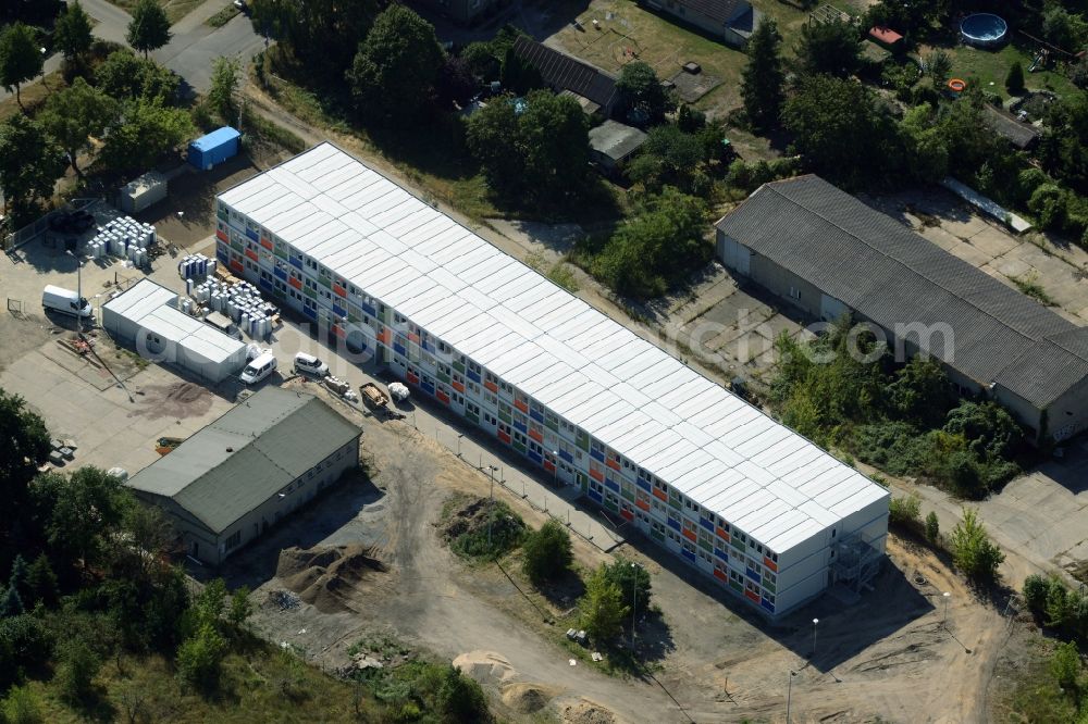 Berlin from above - Refugee - buildings am Hausvaterweg im Stadtteil Falkenberg in Berlin in Germany