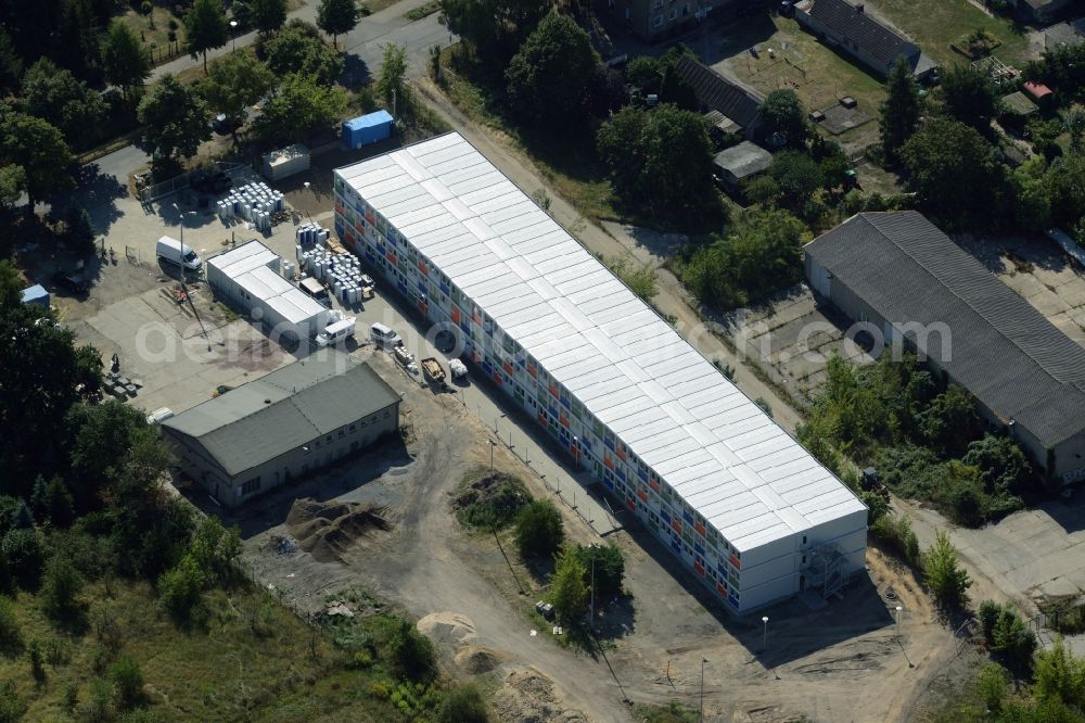 Berlin from the bird's eye view: Refugee - buildings am Hausvaterweg im Stadtteil Falkenberg in Berlin in Germany