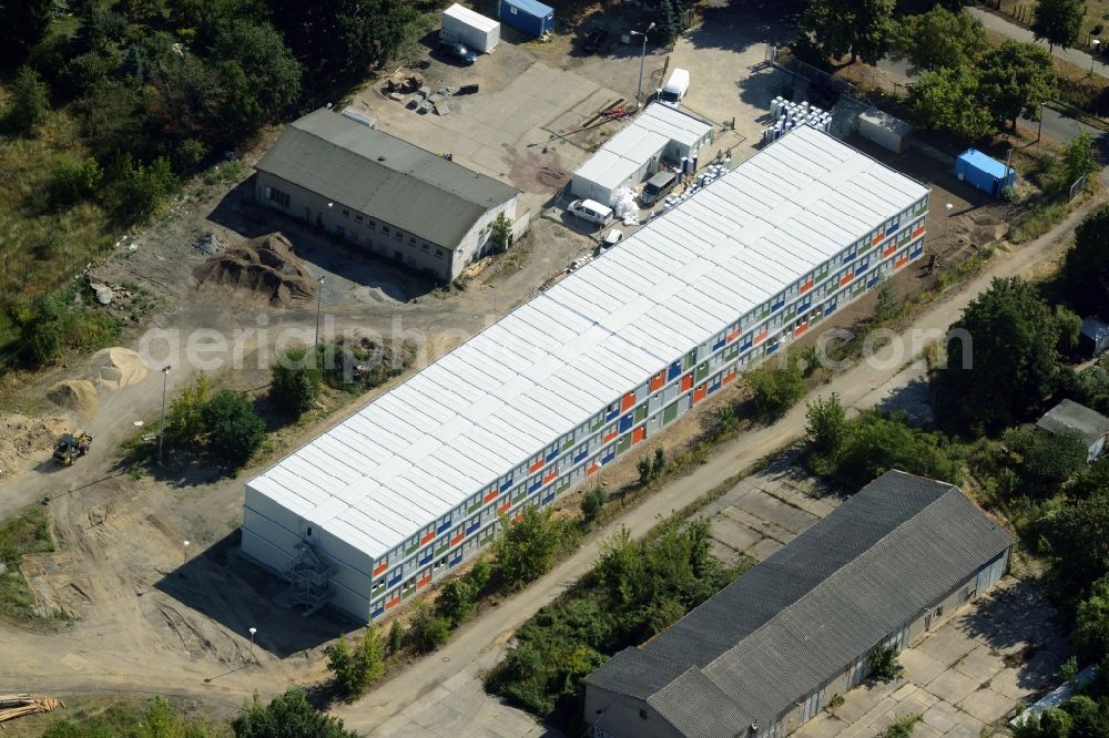 Aerial image Berlin - Refugee - buildings am Hausvaterweg im Stadtteil Falkenberg in Berlin in Germany