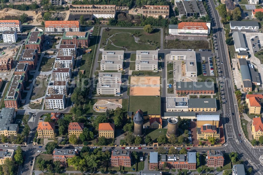 Aerial image Leipzig - Refugee - buildings on Max-Liebermann-Strasse in Leipzig in the state Saxony, Germany