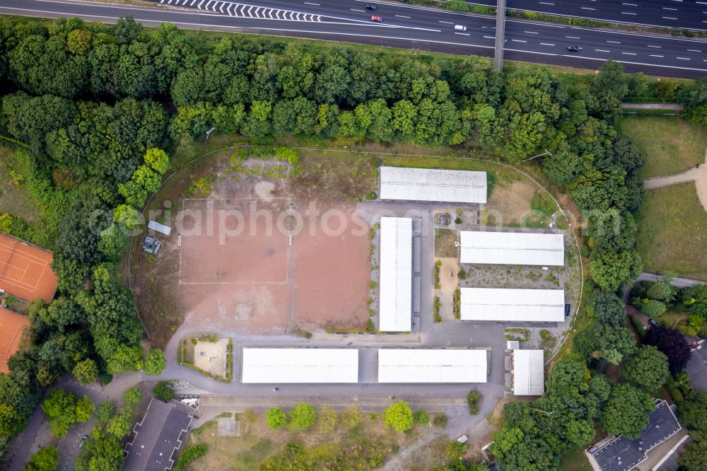 Aerial image Mülheim an der Ruhr - Refugee - buildings in Muelheim on the Ruhr at Ruhrgebiet in the state North Rhine-Westphalia, Germany