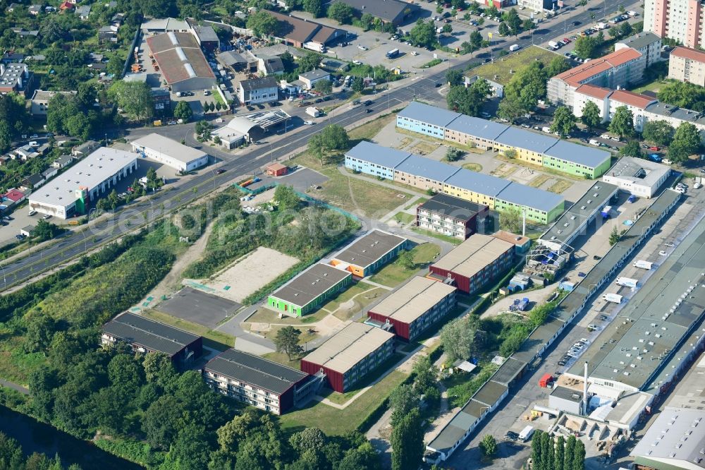 Berlin from above - Refugee - buildings on Neue Spaethstrasse in the district Britz in Berlin, Germany