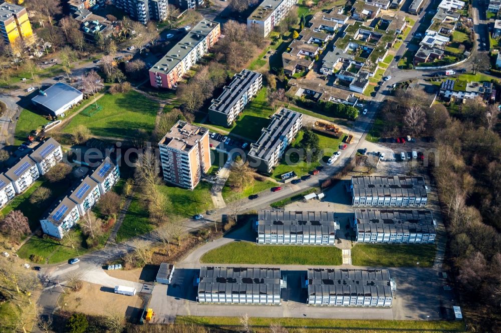 Bochum from above - Refugee - buildings Am Nordbad in the district Harpen in Bochum in the state North Rhine-Westphalia, Germany