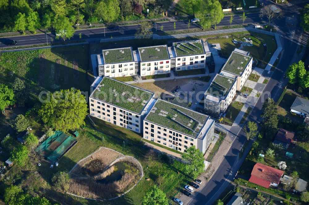 Berlin from above - Refugee - buildings on Spaethstrasse - Chris-Gueffroy-Allee in the district Baumschulenweg in Berlin, Germany