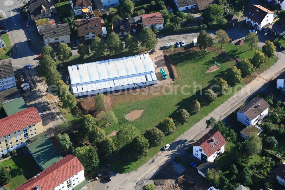 Schopfheim from above - Refugee - buildings im Stadtgebiet Oberfeld in Schopfheim in the state Baden-Wuerttemberg