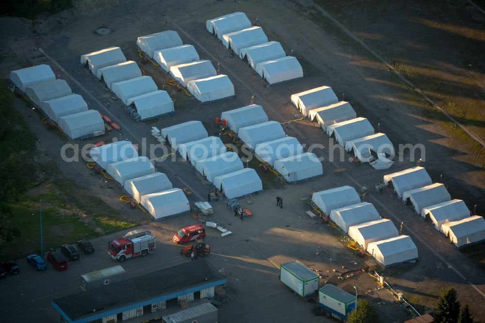 Aerial photograph Duisburg - Refugee - buildings Walsum destrict in Duisburg in the state North Rhine-Westphalia