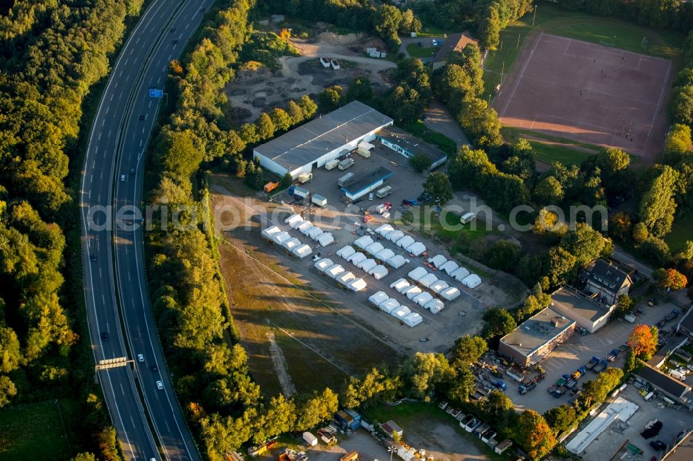 Aerial photograph Duisburg - Refugee - buildings Walsum destrict in Duisburg in the state North Rhine-Westphalia