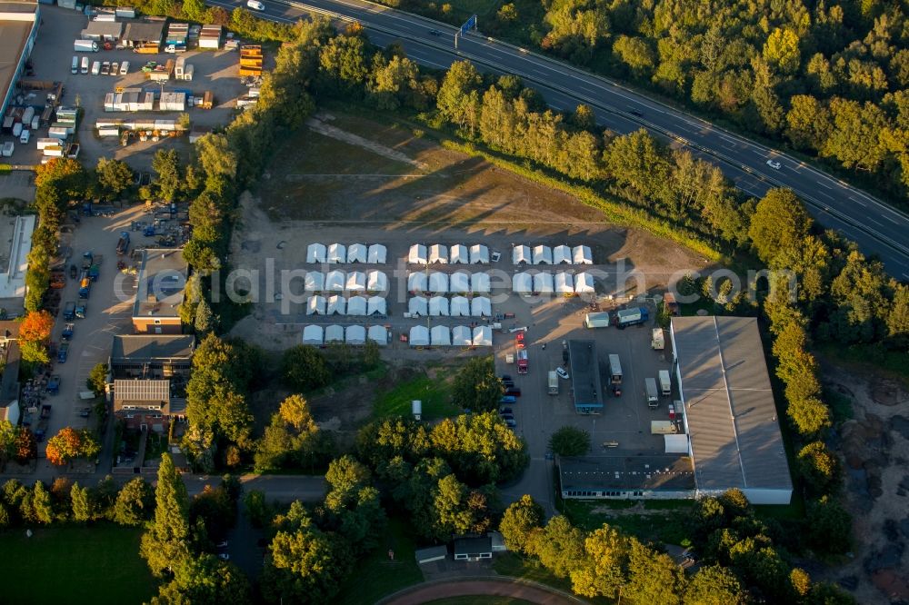 Duisburg from the bird's eye view: Refugee - buildings Walsum destrict in Duisburg in the state North Rhine-Westphalia