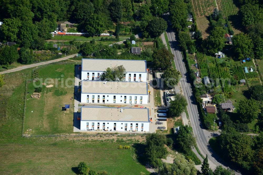 Aerial image Stuttgart - Refugee - buildings at the Wagrainstrasse in the district Hofen in Stuttgart in the state Baden-Wuerttemberg