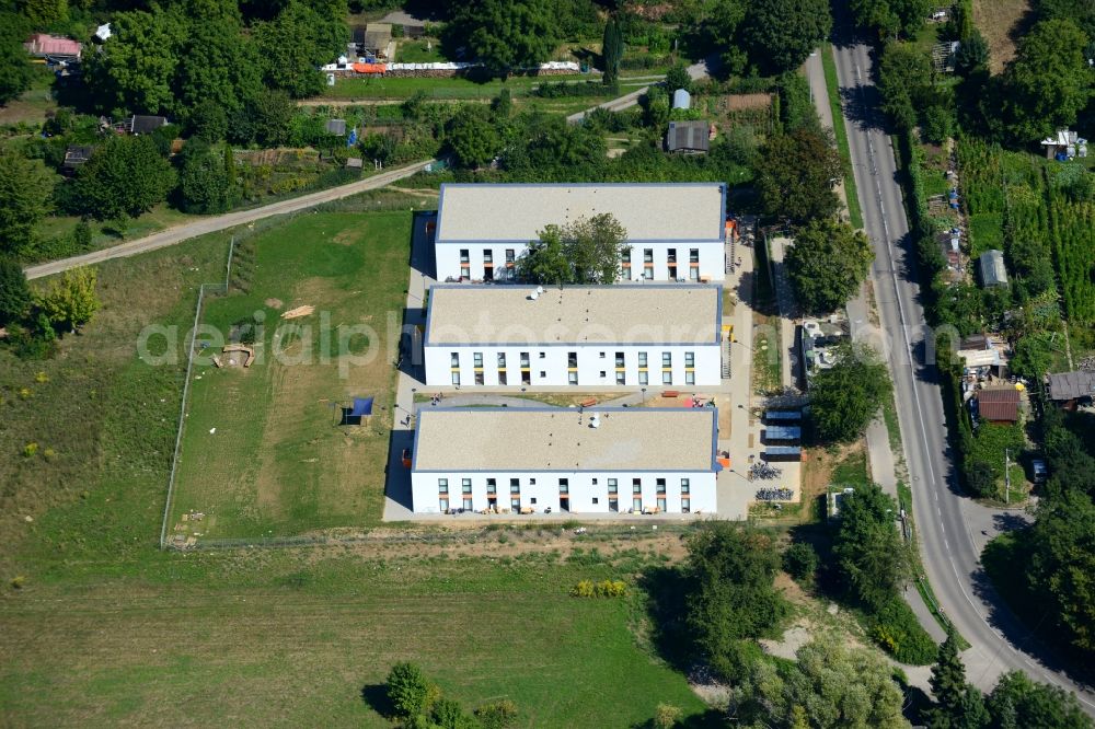 Aerial photograph Stuttgart - Refugee - buildings at the Wagrainstrasse in the district Hofen in Stuttgart in the state Baden-Wuerttemberg