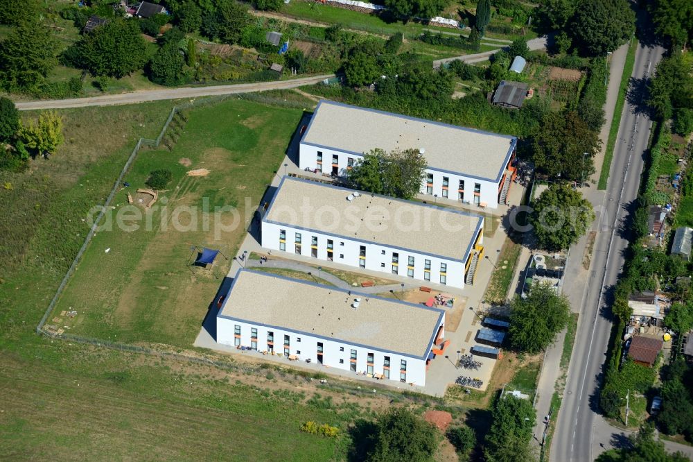 Stuttgart from above - Refugee - buildings at the Wagrainstrasse in the district Hofen in Stuttgart in the state Baden-Wuerttemberg