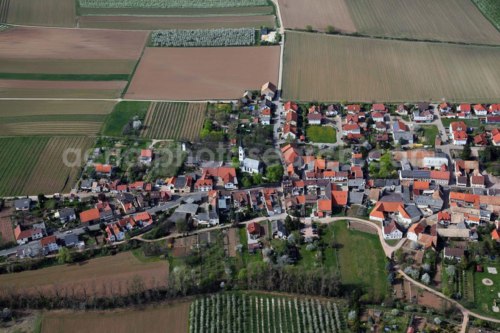 Aerial photograph Flonheim - Flonheim, a district of Alzey-Land in Rhineland-Palatinate