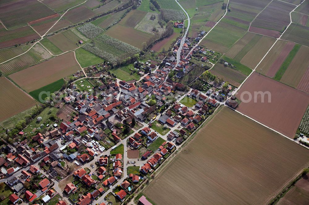 Flonheim from the bird's eye view: Flonheim, a district of Alzey-Land in Rhineland-Palatinate