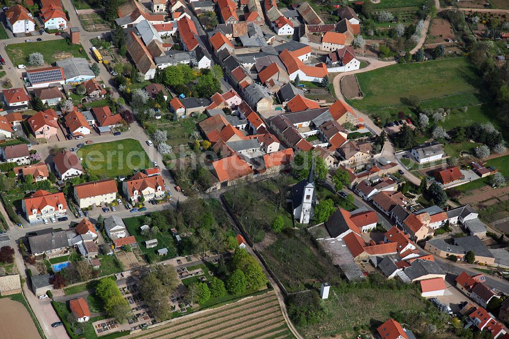 Flonheim from the bird's eye view: Flonheim, a district of Alzey-Land in Rhineland-Palatinate