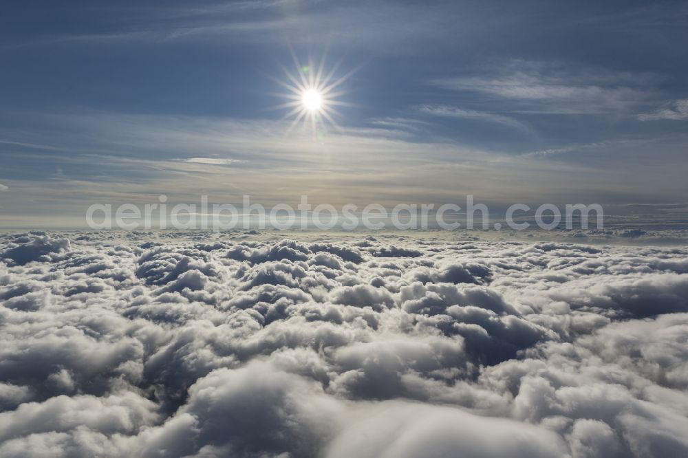 Aerial image Neuenkirchen - Flight picture of the weather situation over the clouds in Neuenkirchen in North Rhine-Westphalia