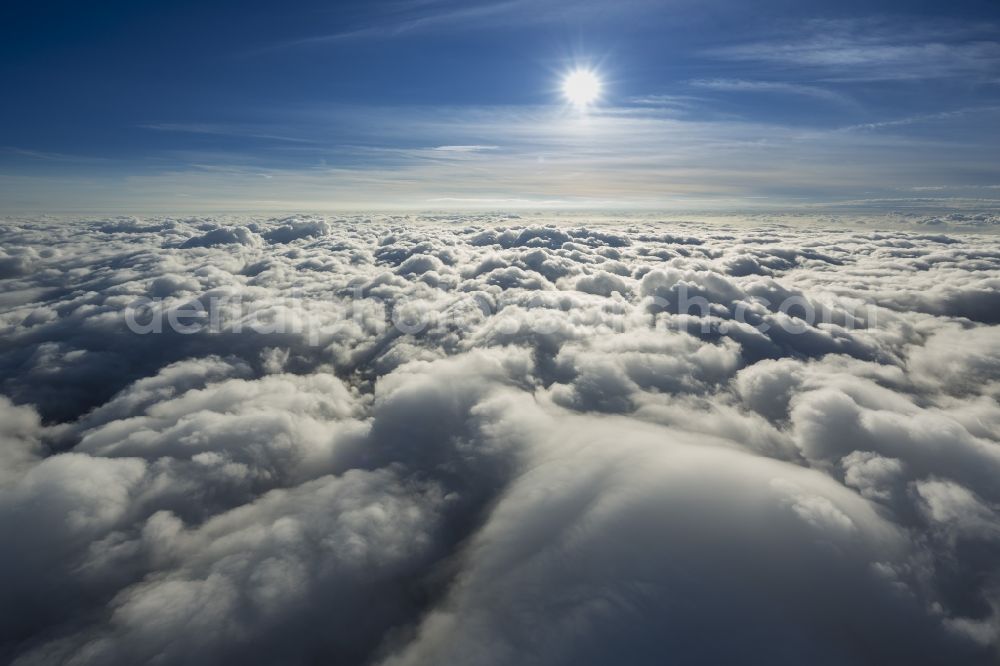 Neuenkirchen from above - Flight picture of the weather situation over the clouds in Neuenkirchen in North Rhine-Westphalia