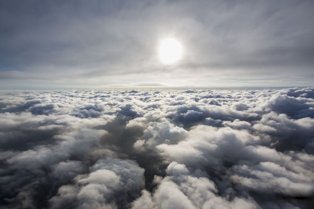 Neuenkirchen from above - Flight picture of the weather situation over the clouds in Neuenkirchen in North Rhine-Westphalia