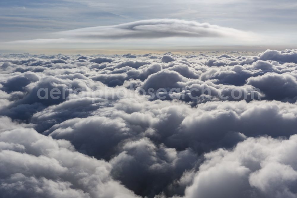 Aerial image Neuenkirchen - Flight picture of the weather situation over the clouds in Neuenkirchen in North Rhine-Westphalia