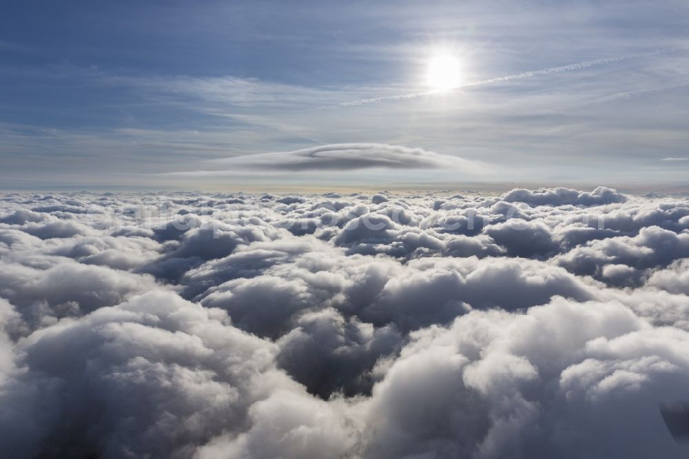 Aerial photograph Neuenkirchen - Flight picture of the weather situation over the clouds in Neuenkirchen in North Rhine-Westphalia