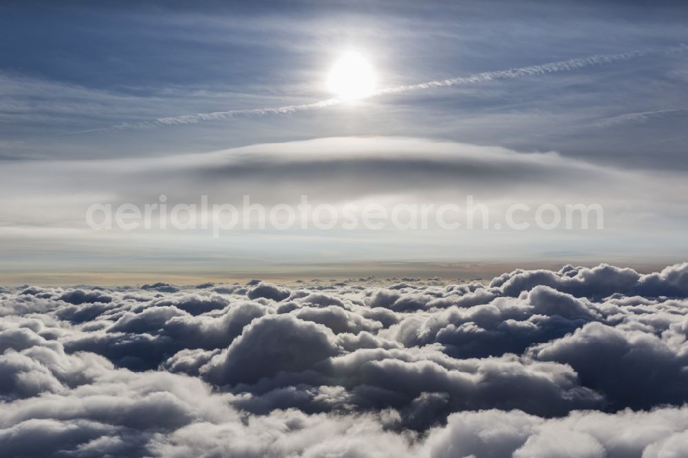 Neuenkirchen from above - Flight picture of the weather situation over the clouds in Neuenkirchen in North Rhine-Westphalia