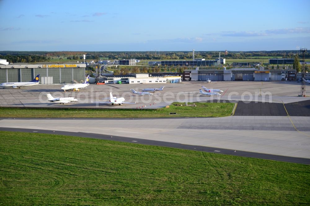 Schönefeld from the bird's eye view: View of the Berlin Brandenburg Airport in Schoenefeld in the state of Brandenburg