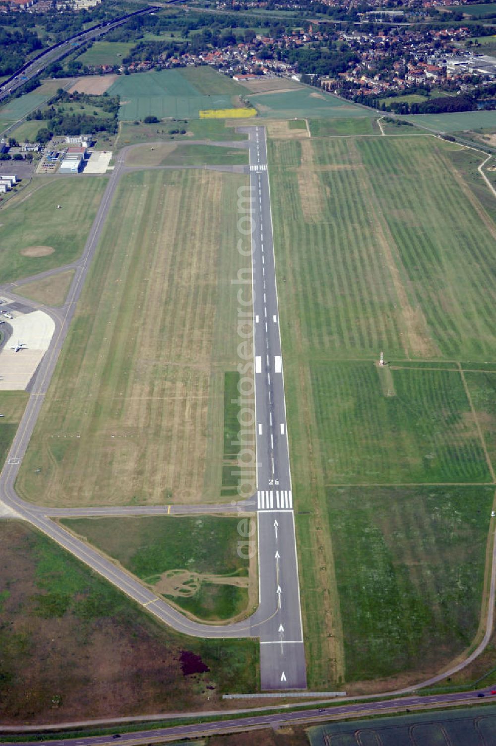 Braunschweig from above - Blick auf den Flughafen Braunschweig - Wolfsburg. Kontakt: Flughafen Braunschweig-Wolfsburg GmbH, Lilienthalplatz 5, 38108 Braunschweig, Tel. +49 (0) 531 354 40-0; Fax +49 (0) 531 354 40-45, E-Mail: info@flughafen-braunschweig-wolfsburg.de