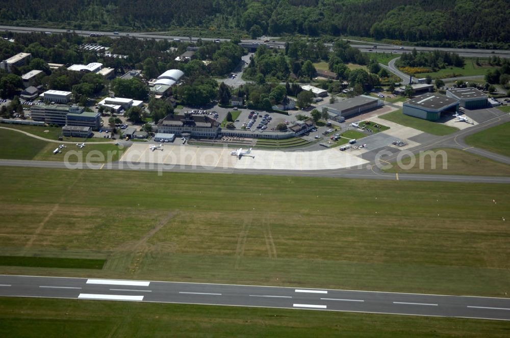 Braunschweig from above - Blick auf den Flughafen Braunschweig - Wolfsburg. Kontakt: Flughafen Braunschweig-Wolfsburg GmbH, Lilienthalplatz 5, 38108 Braunschweig, Tel. +49 (0) 531 354 40-0; Fax +49 (0) 531 354 40-45, E-Mail: info@flughafen-braunschweig-wolfsburg.de