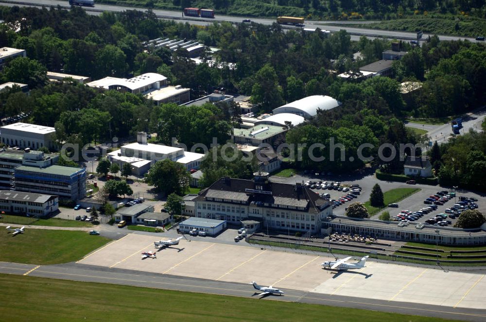 Braunschweig from above - Blick auf den Flughafen Braunschweig - Wolfsburg. Kontakt: Flughafen Braunschweig-Wolfsburg GmbH, Lilienthalplatz 5, 38108 Braunschweig, Tel. +49 (0) 531 354 40-0; Fax +49 (0) 531 354 40-45, E-Mail: info@flughafen-braunschweig-wolfsburg.de