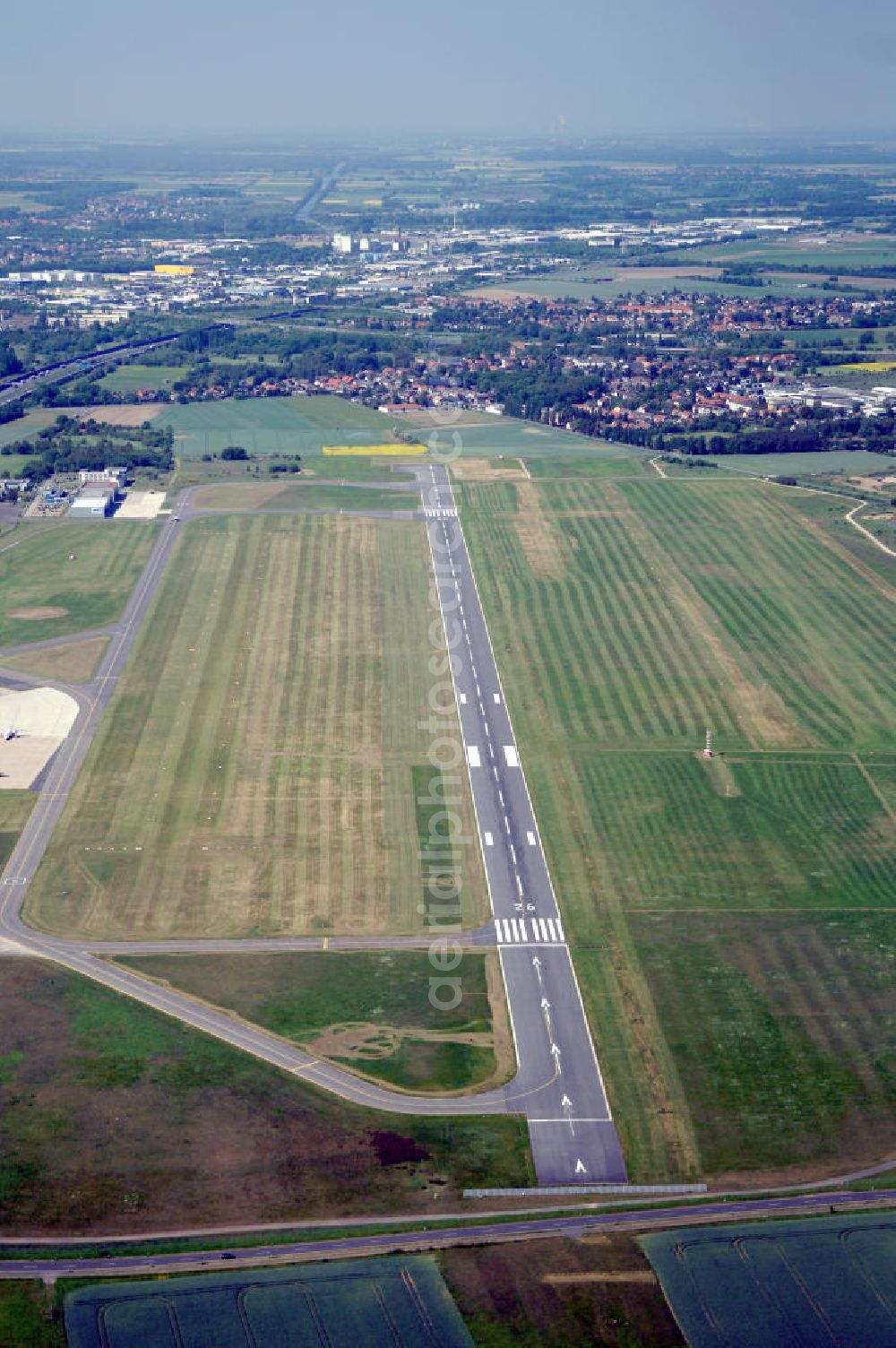 Braunschweig from above - Blick auf den Flughafen Braunschweig - Wolfsburg. Kontakt: Flughafen Braunschweig-Wolfsburg GmbH, Lilienthalplatz 5, 38108 Braunschweig, Tel. +49 (0) 531 354 40-0; Fax +49 (0) 531 354 40-45, E-Mail: info@flughafen-braunschweig-wolfsburg.de