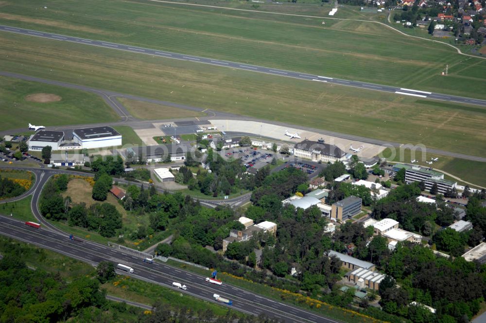 Aerial image Braunschweig - Blick auf den Flughafen Braunschweig - Wolfsburg. Kontakt: Flughafen Braunschweig-Wolfsburg GmbH, Lilienthalplatz 5, 38108 Braunschweig, Tel. +49 (0) 531 354 40-0; Fax +49 (0) 531 354 40-45, E-Mail: info@flughafen-braunschweig-wolfsburg.de