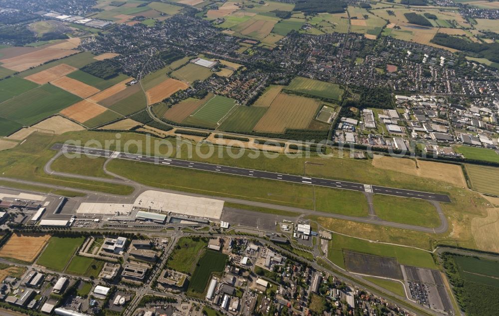 Aerial photograph Dortmund - View of the airport Dortmund. The Dortmund Airport 21 (IATA: DTM, ICAO EDLW), a former airfield, developed in recent years and is now the third largest airport in Nordrhein-Westfalen