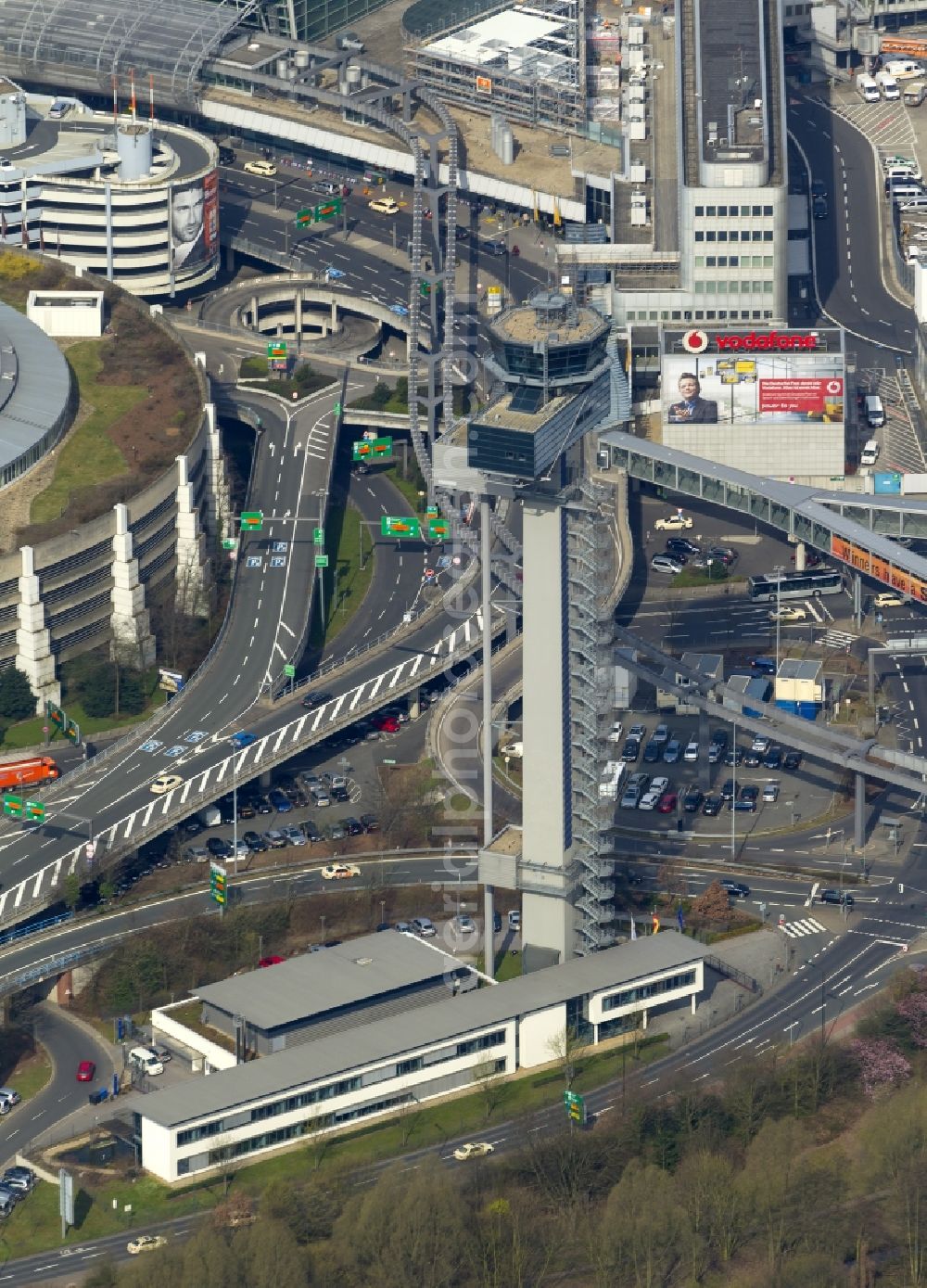 Düsseldorf from above - View of the Duesseldorf International Airport in the state North Rhine-Westphalia