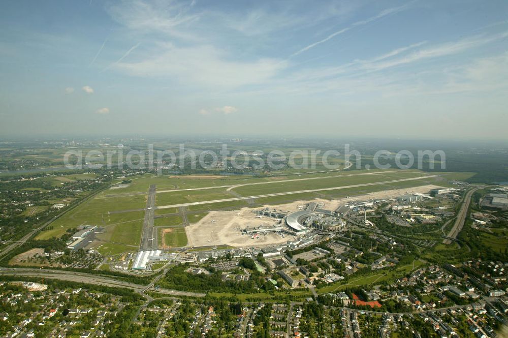 Düsseldorf from above - Blick auf den Flughafen Düsseldorf International. Duesseldorf International Airport.