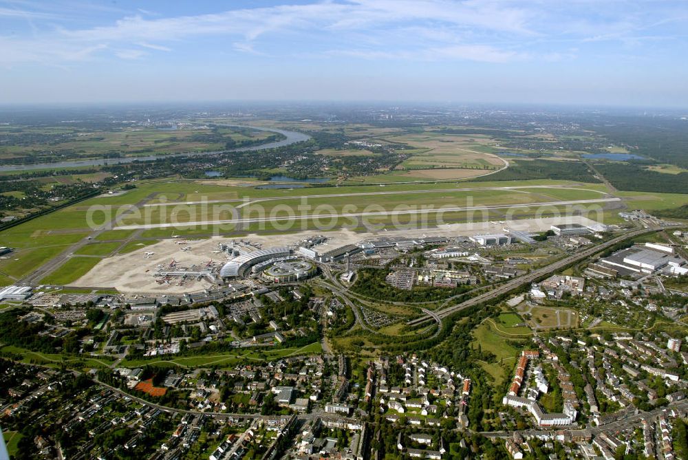 Düsseldorf from above - Blick auf den Flughafen von Düsseldorf. Duesseldorf airport.