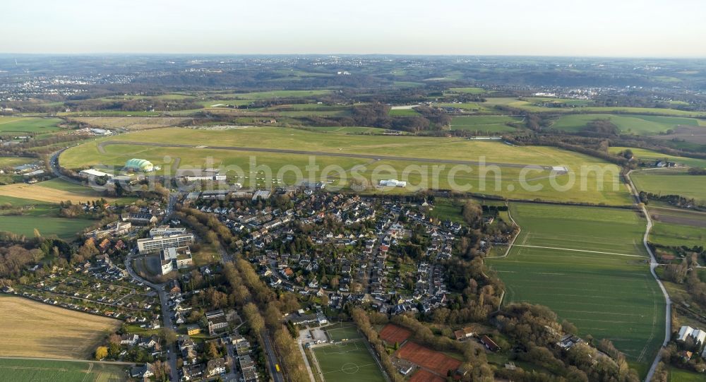 Aerial image Essen - Essen-Muelheim Airport at Essen in the Ruhr area in North Rhine-Westphalia