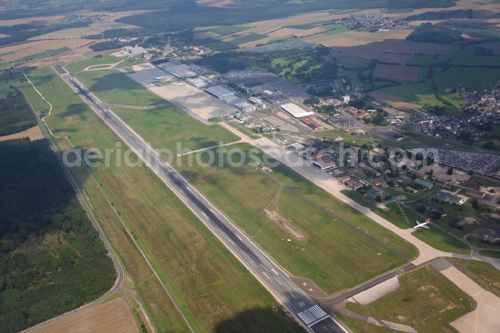 Aerial image Lötzbeuren - Frankfurt-Hahn Airport at Loetzbeuren in Rhineland-Palatinate