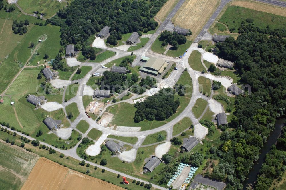 Aerial image Lahr/Schwarzwald - Shelter circular ring at Lahr airport in Lahr in the Black Forest in Baden-Wuerttemberg