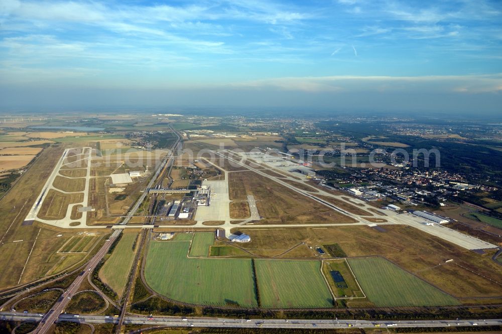 Schkeuditz from the bird's eye view: View of the airport Leipzig/Halle in Schkeuditz in Saxony