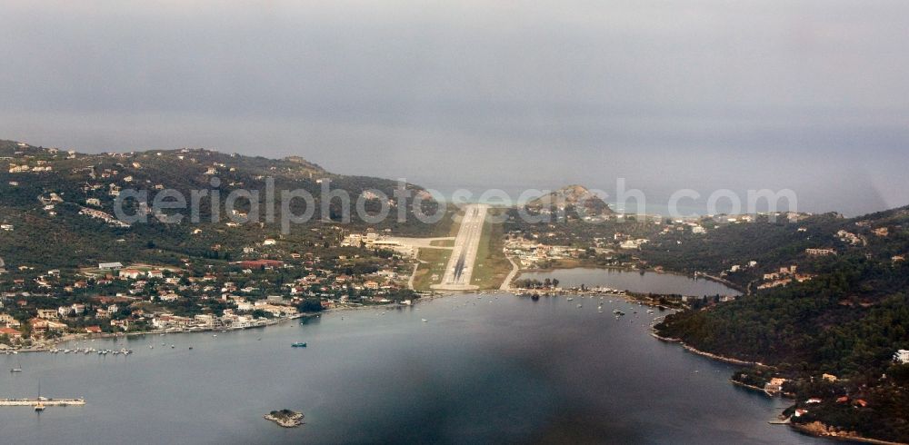 Aerial image Skiathos - View of the airport on the island of Skiathos, in the province of Thessaly in Greece