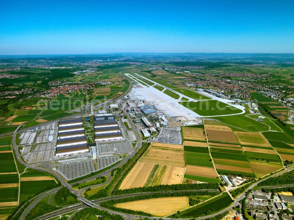 Stuttgart from above - General view from the grounds of the airport Stuttgart