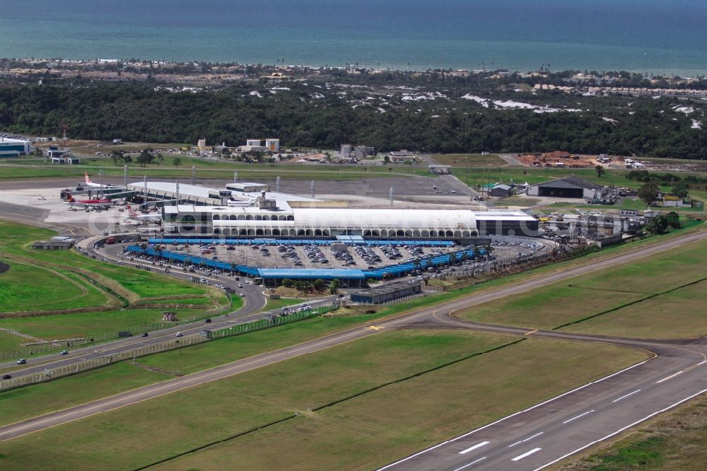 Aerial photograph Salvador - Airport, runways and terminals of the International Airport of Salvador in the state of Bahia in Brazil