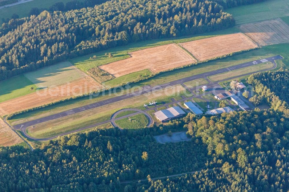 Michelstadt from above - Runway with tarmac terrain of airfield Aero-Club Odenwald e.V. in Michelstadt in the state Hesse, Germany