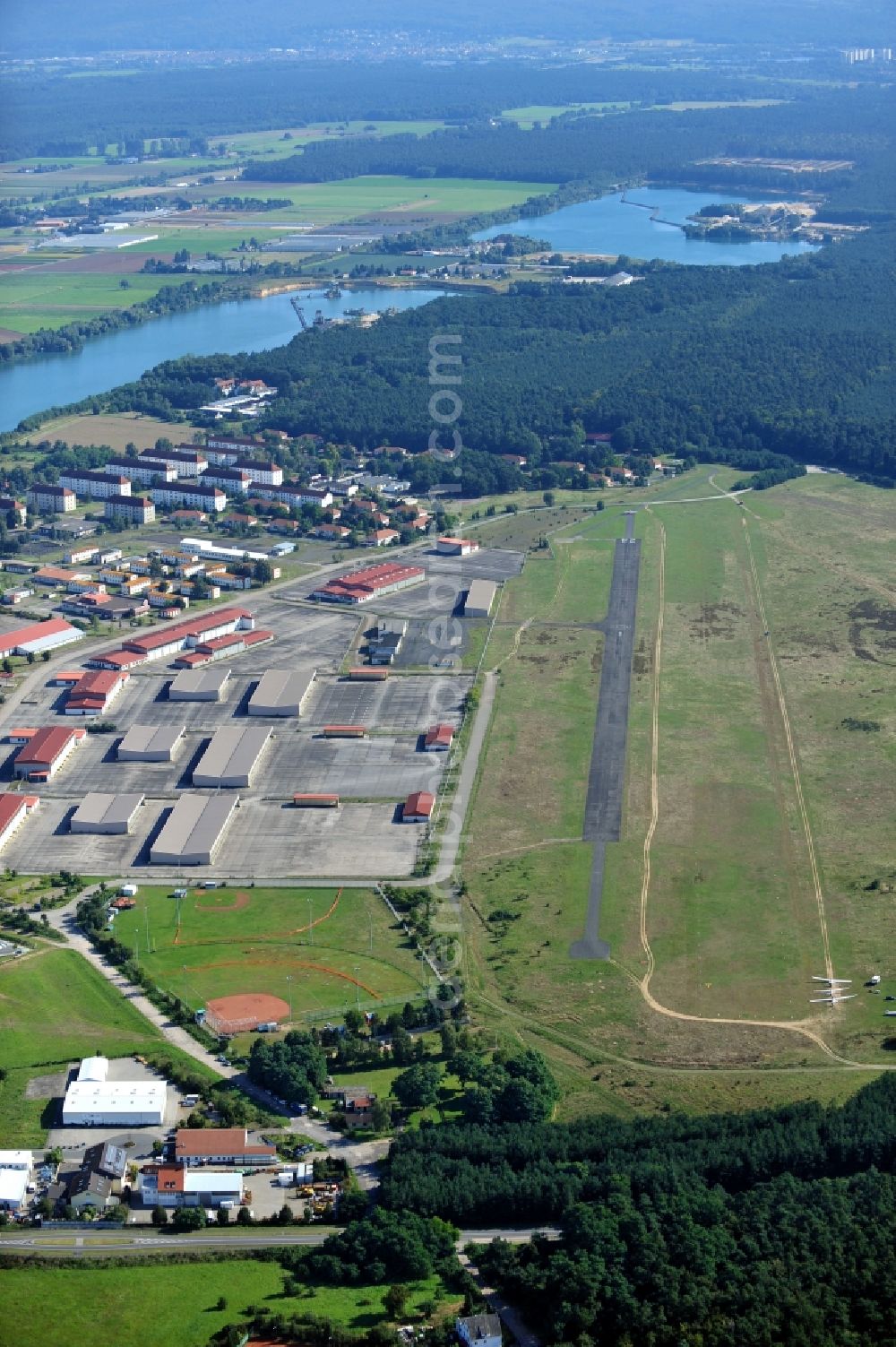 Aerial photograph Babenhausen - View of airfield Babenhausen in Hesse